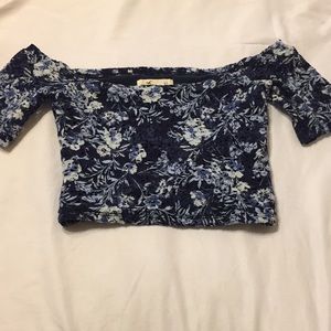Hollister floral off the shoulder crop top